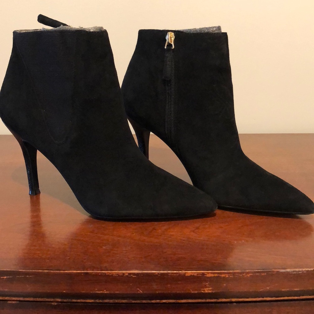 9West Suede High Heel Booties